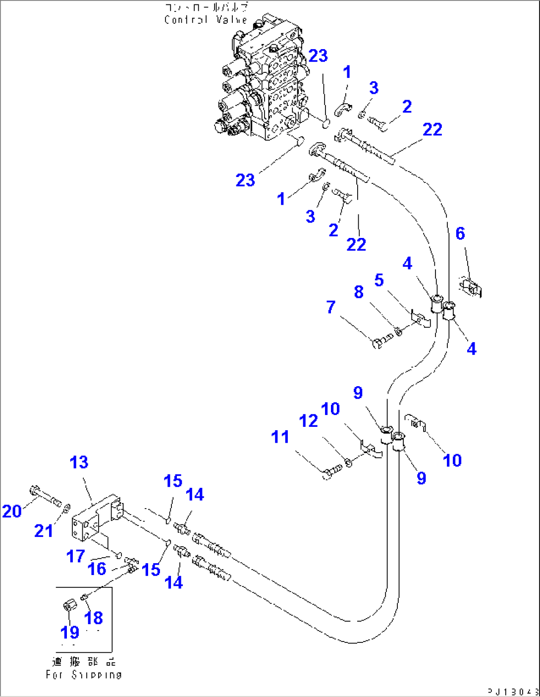 BLADE TILT PIPING (COLD WEATHER (B) SPEC.)(#65275-66651)
