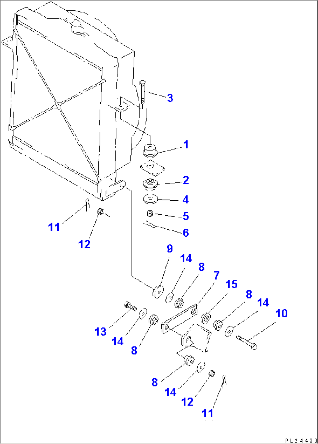 RADIATOR (MOUNTING BRACKET)(#1001-1600)