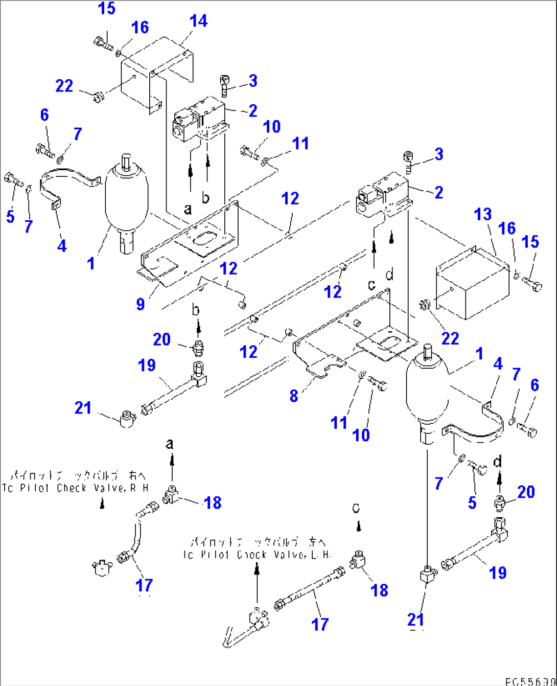 HYDRAULIC PIPING (BLADE ACCUMULATOR LINE) (WITH BLADE FLOAT)