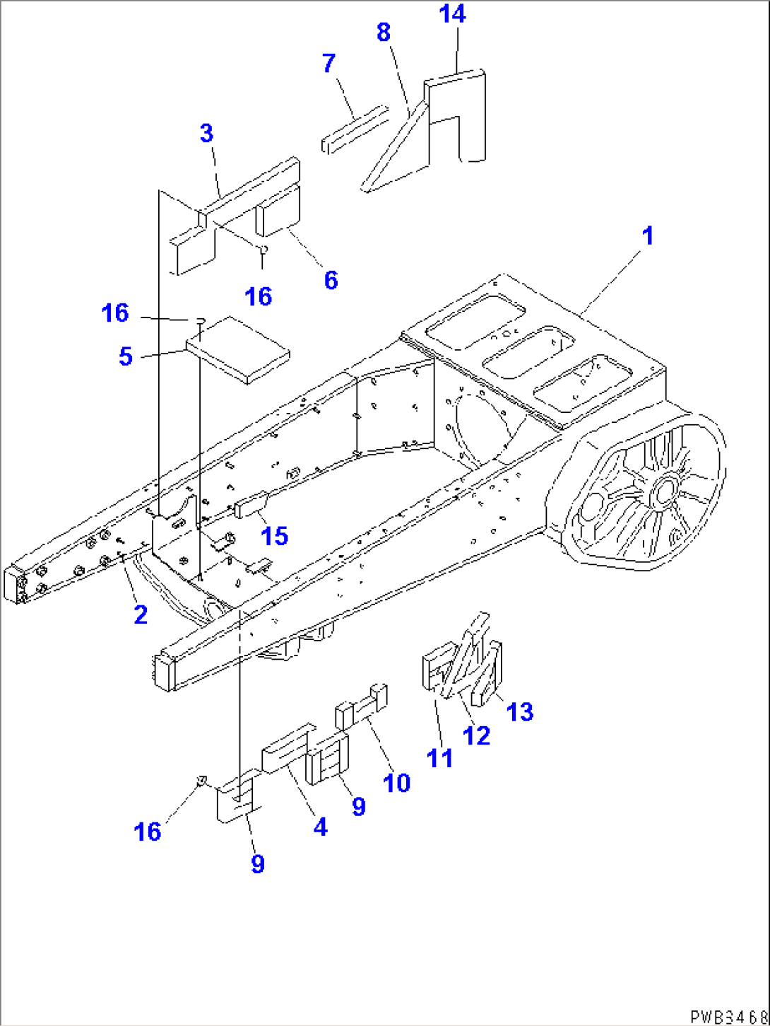 STEERING CASE AND MAIN FRAME (WITH FELT) (LOW NOISE SUPPRESSION SPEC. FOR JAPAN)(#3779-)