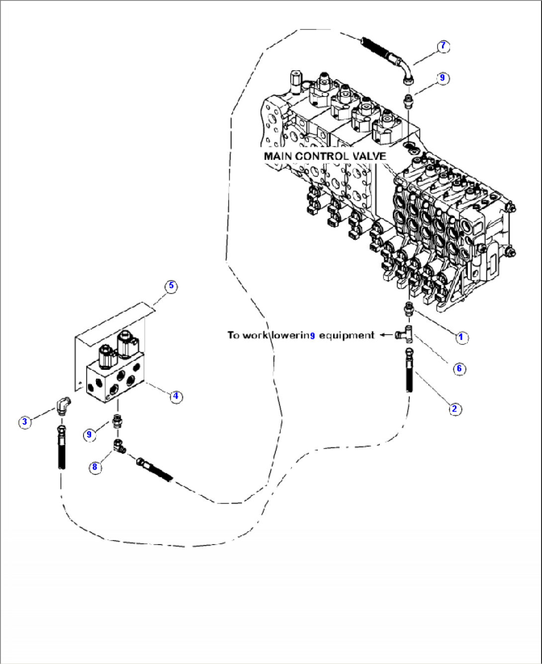 H1040-01A0 HYDRAULIC PIPING VALVE RETURN LINES - DUAL FLOW HYDRAULICS