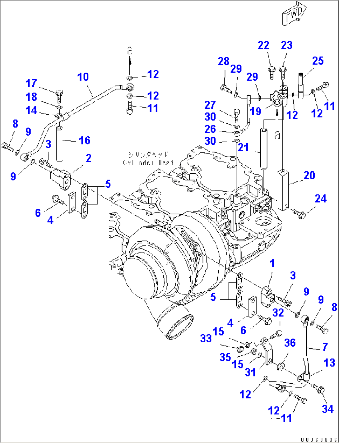TURBOCHARGER WATER PIPING(#630014-)
