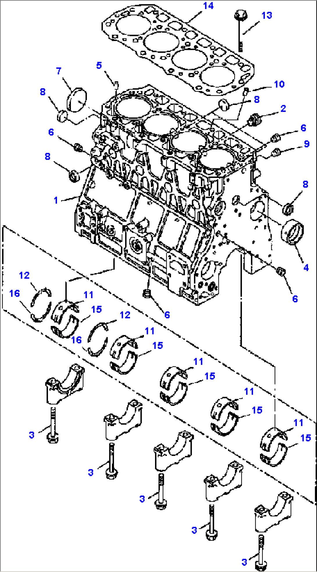 FIG. A0206-03A0 CYLINDER BLOCK - TURBO ENGINE