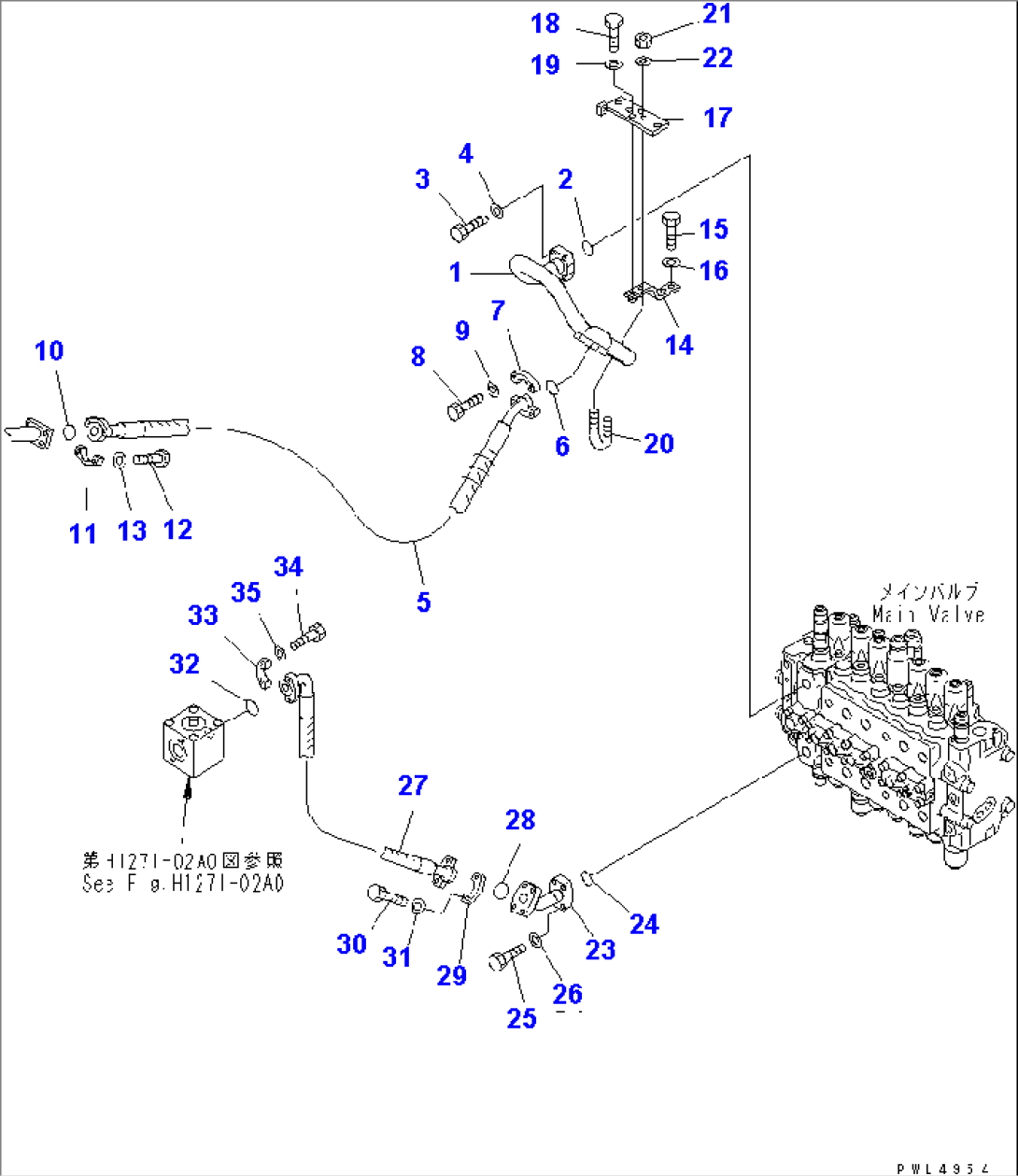 ATTACHMENT LINE (1-ACTUATOR) (REVO PIPING 1/2)(#K34001-)