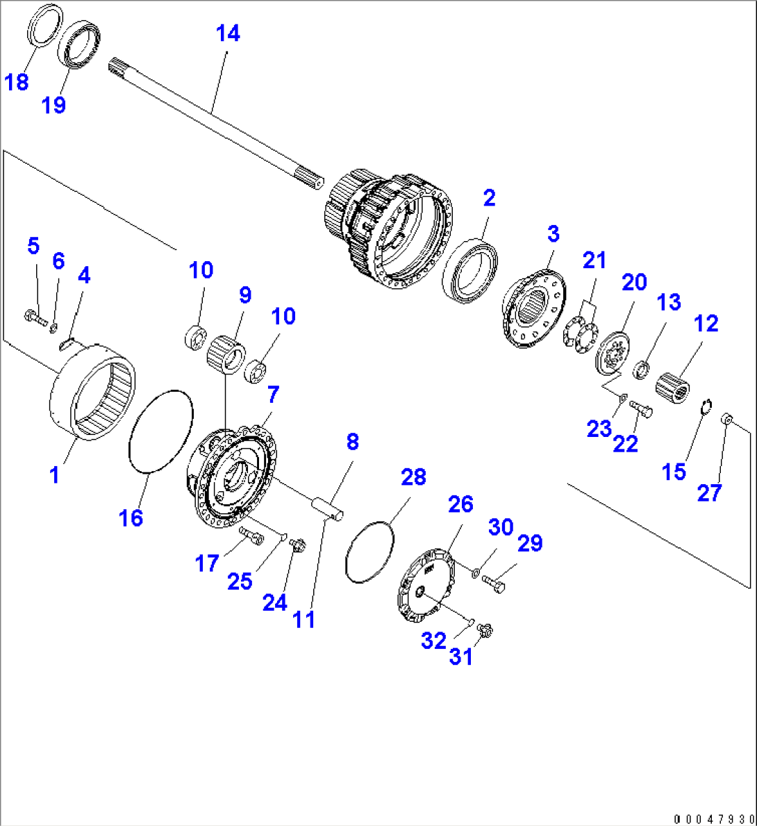 FRONT AXLE (FINAL DRIVE ASS