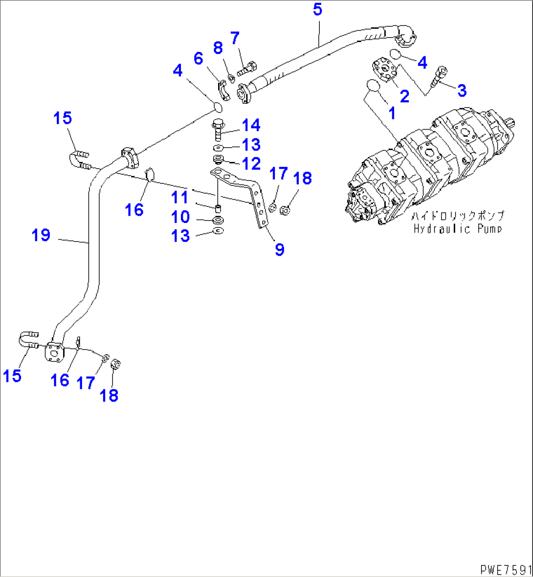 STEERING LINE (DELIVERY PIPING¤ 1/2) (WITHOUT EMERGENCY STEERING)