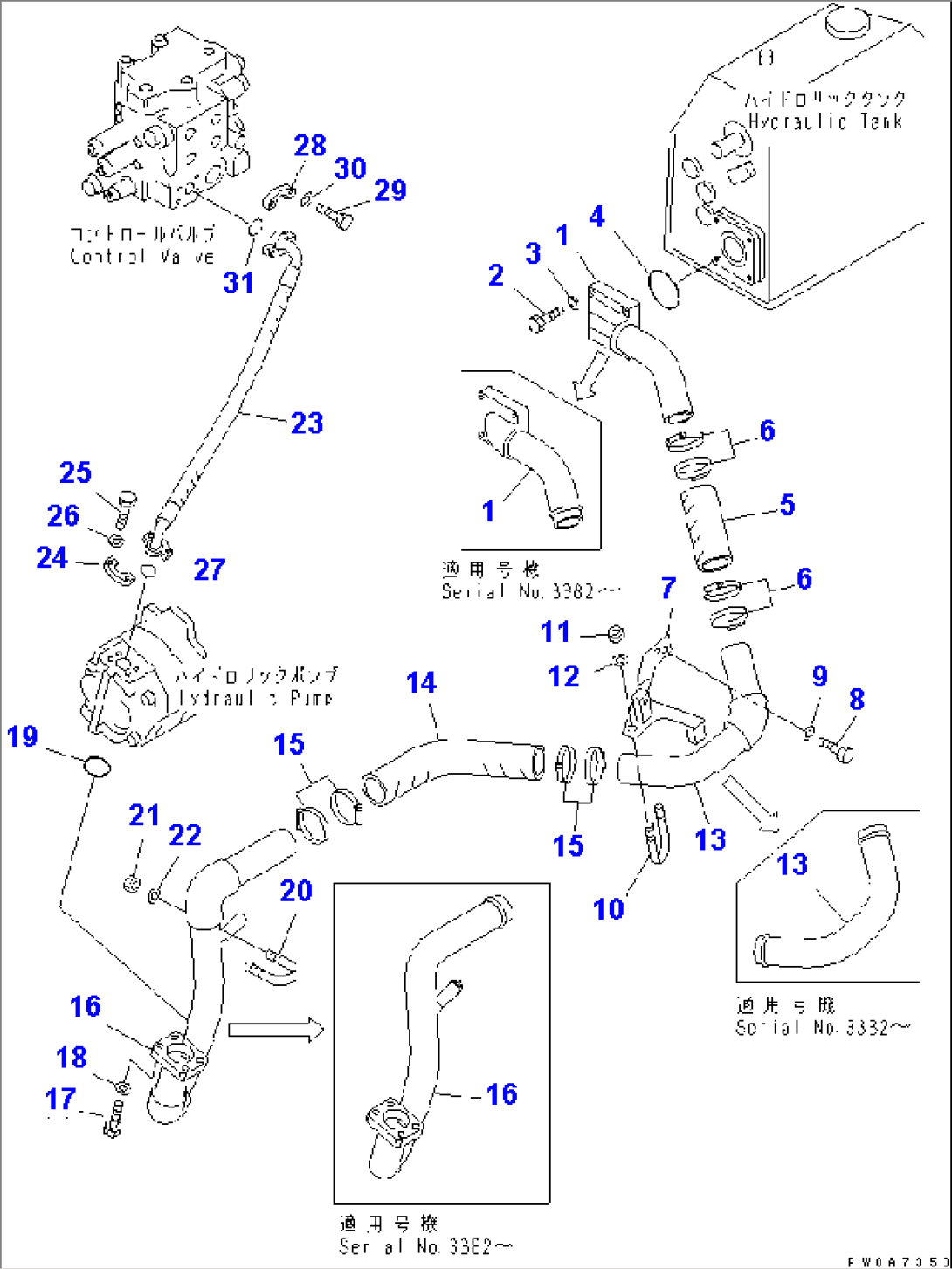 HYDRAULIC PUMP LINE (SUCTION AND DELIVERY)