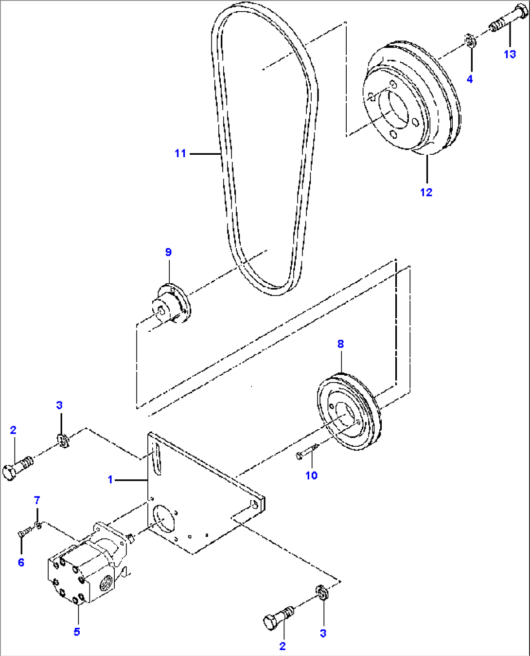 FIG. H5140-01A5 DIFFERENTIAL OIL COOLER PUMP MOUNTING - S/N 202724 AND UP