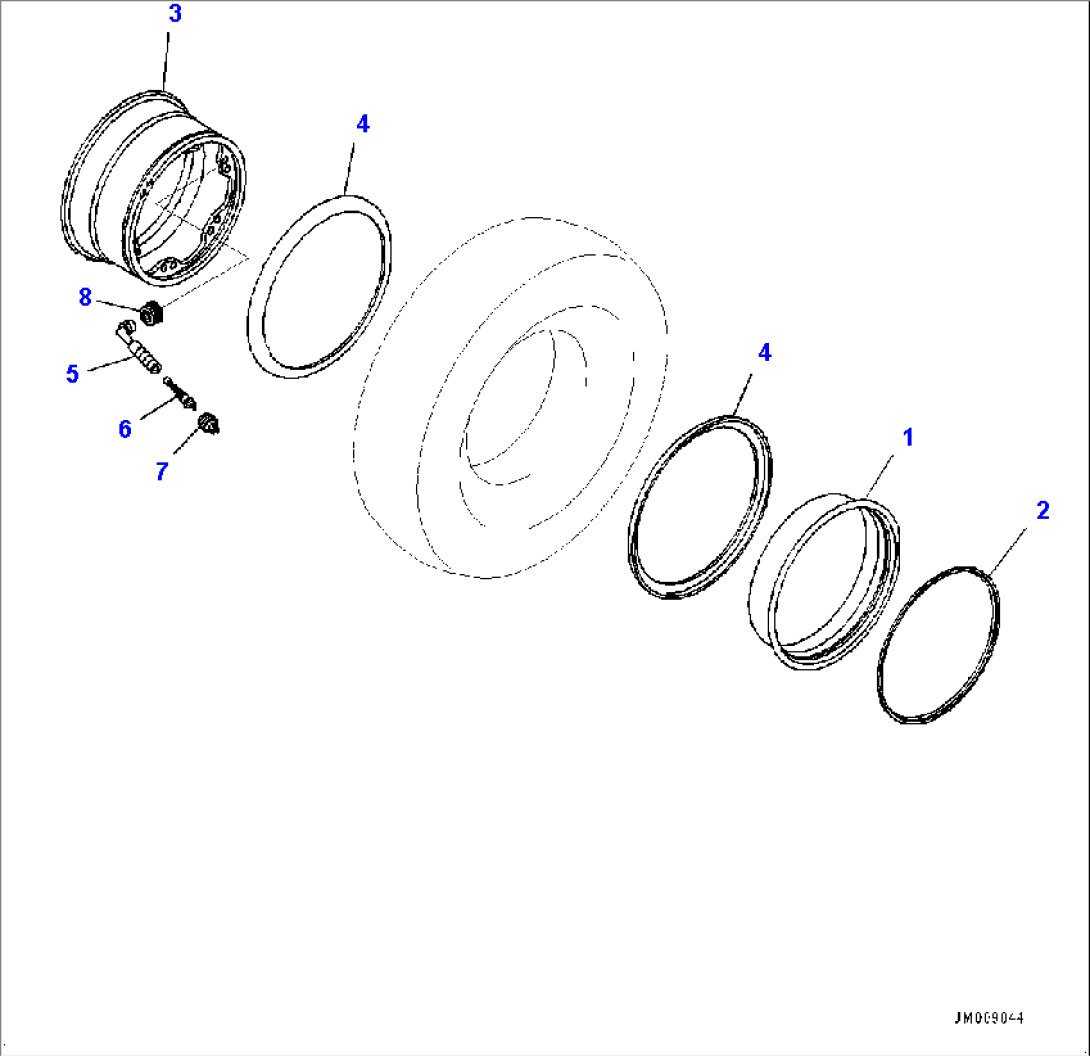 Tire and Rim, Front Wheel (#50001-)