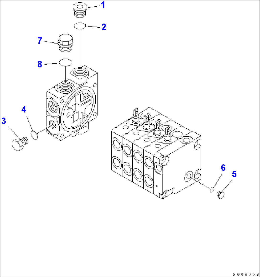 CONTROL VALVE (4-SPOOL) (5/5) (R.H.)