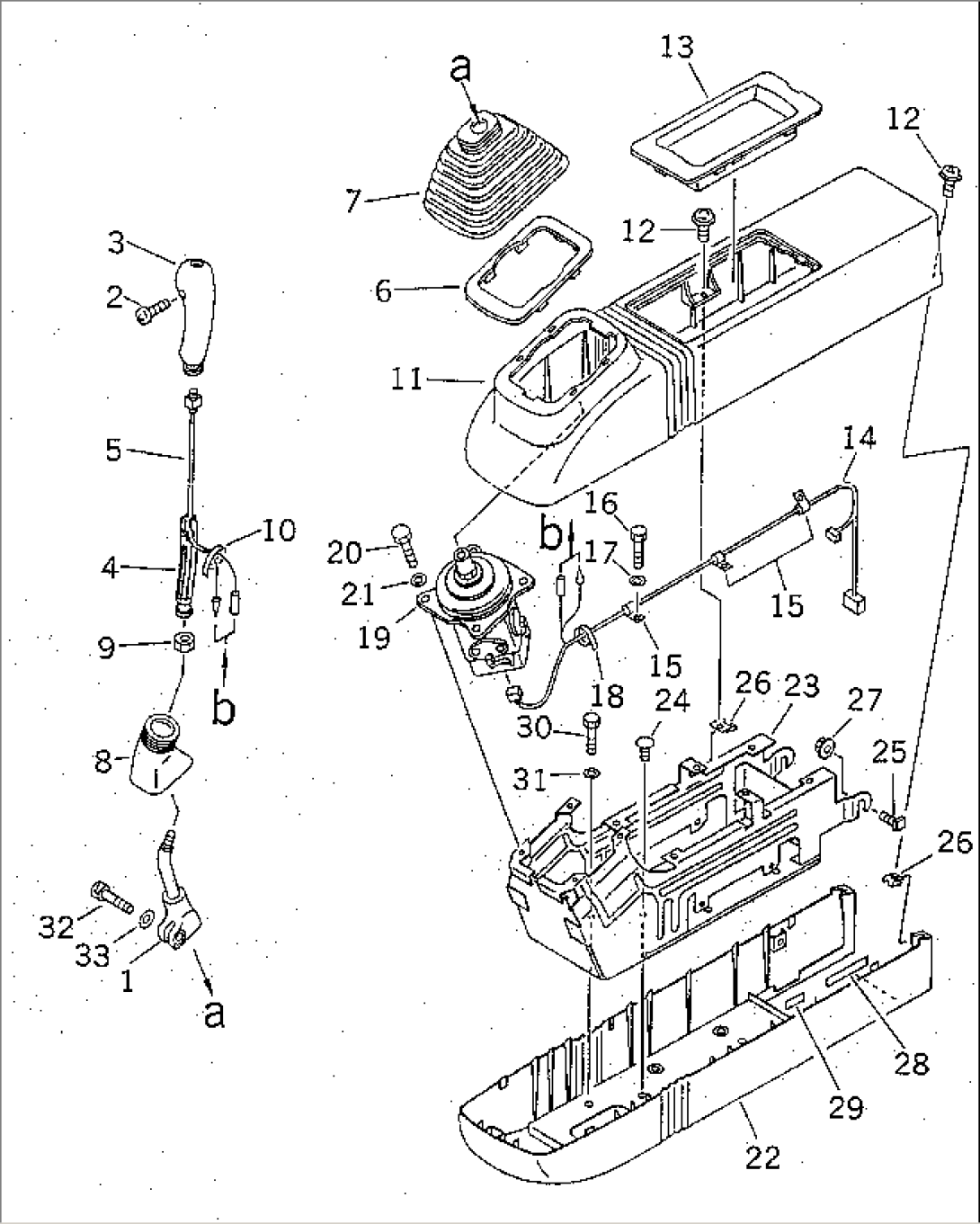 RIGHT STAND (LEVER AND COVER) (WORK LEVER WITH EPC VALVE) (RADIO CONTROL SPEC.)(#30001-30979)