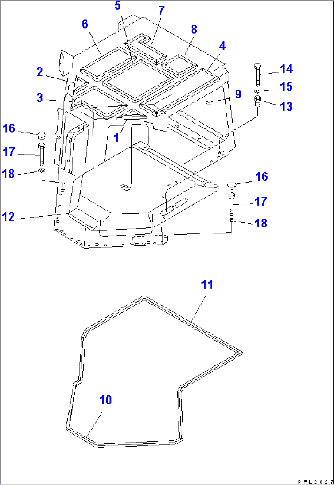 STEEL CAB (INNER TOP AND CAB MOUNT) (6/9)