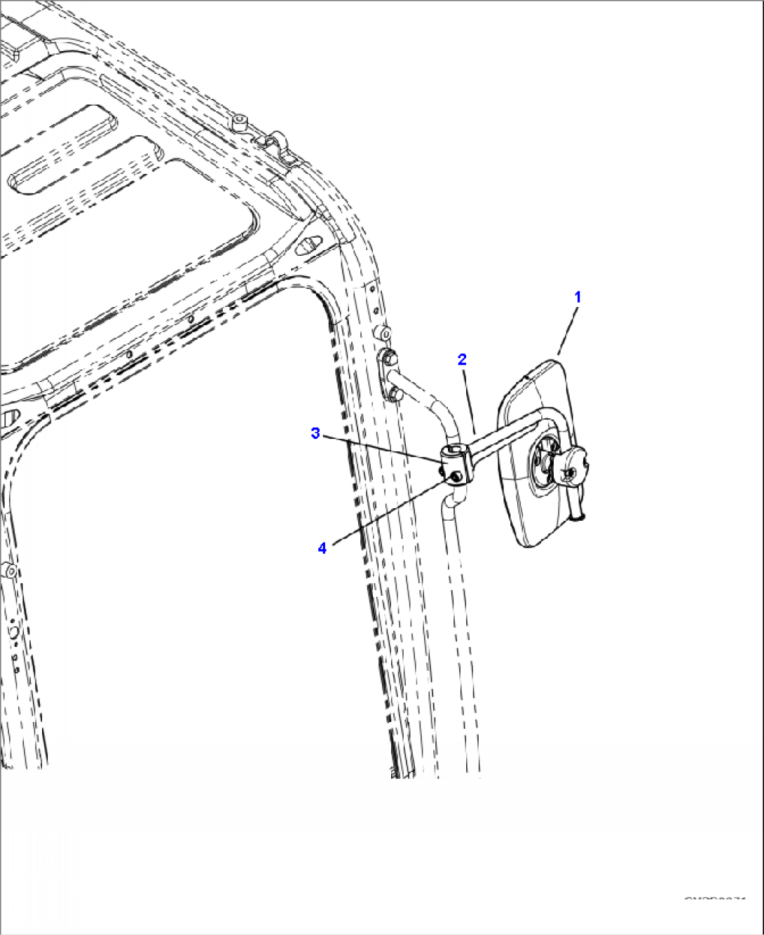 M1410-01A0 REAR VIEW MIRROR LEFT