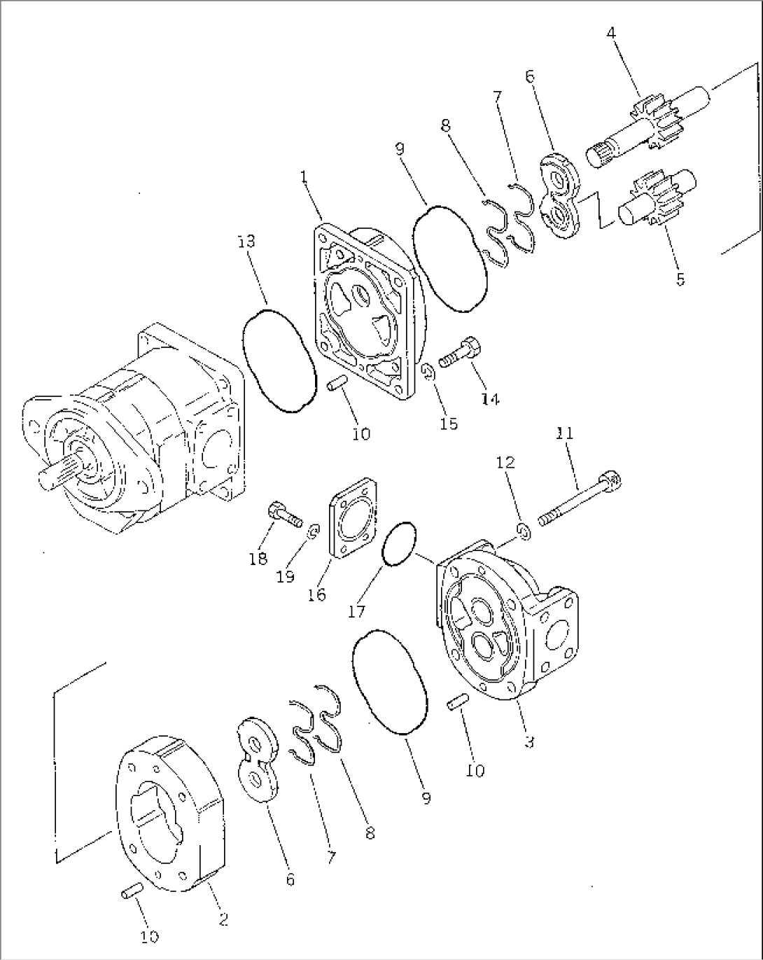 HYDRAULIC PUMP (LIFT¤ DUMP AND STEERING) (2/2)(#20001-)