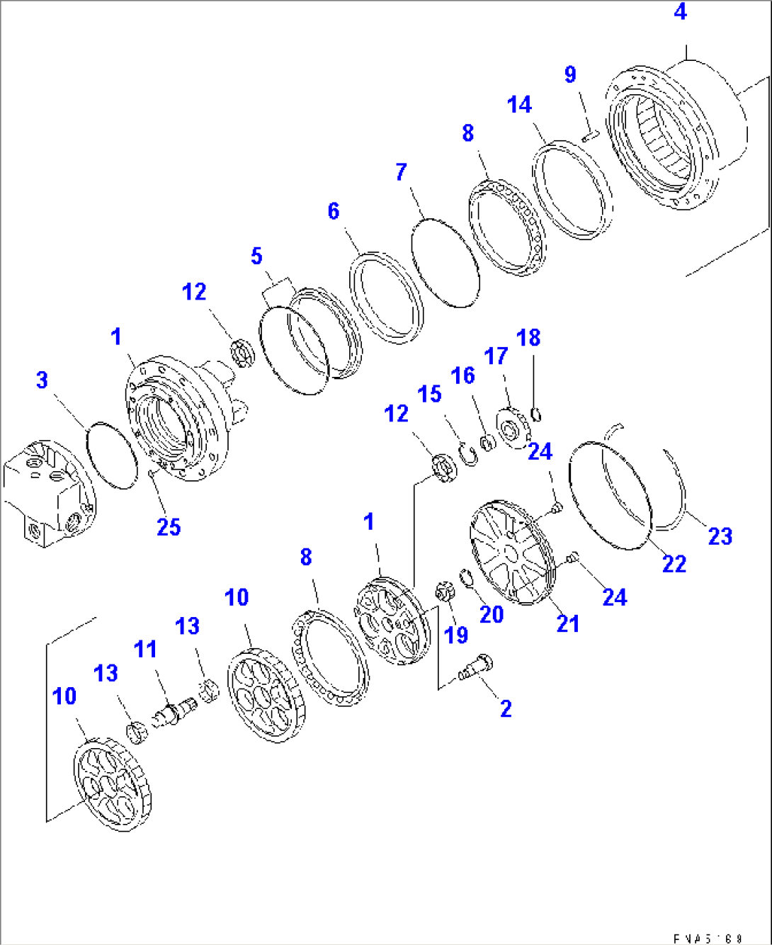 FINAL DRIVE (TRAVEL MOTOR 3/3) (FINAL DRIVE) (EC SPEC.)(#10835-12761)