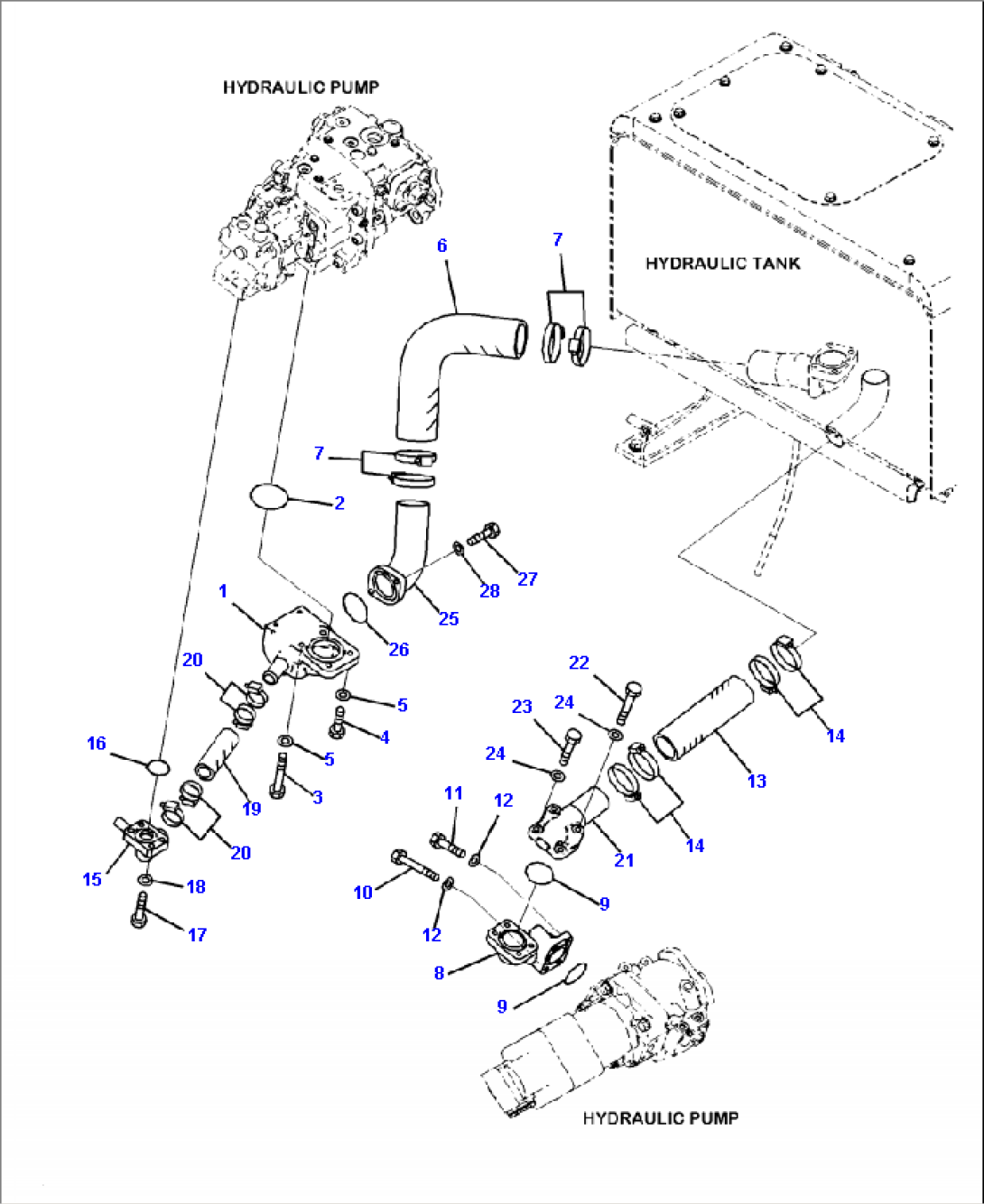 H0210-19A0 HYDRAULIC PUMP SUCTION LINE