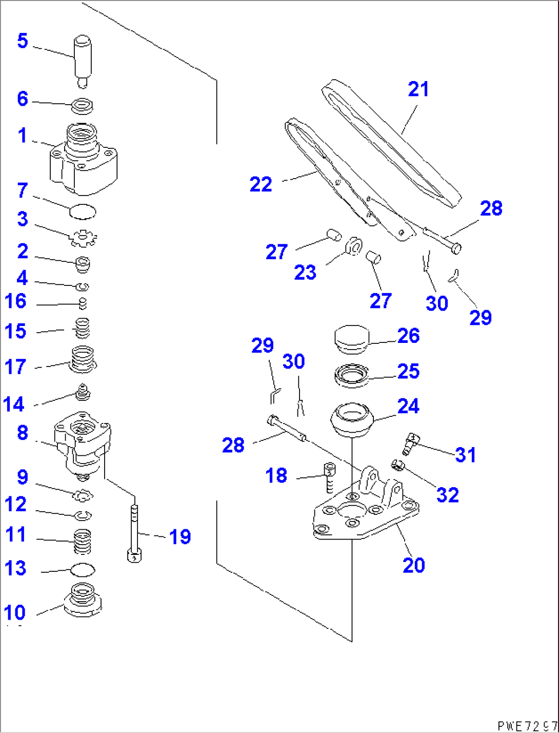 FLOOR SUB (SINGLE BRAKE VALVE INNER PARTS)(#50025-)