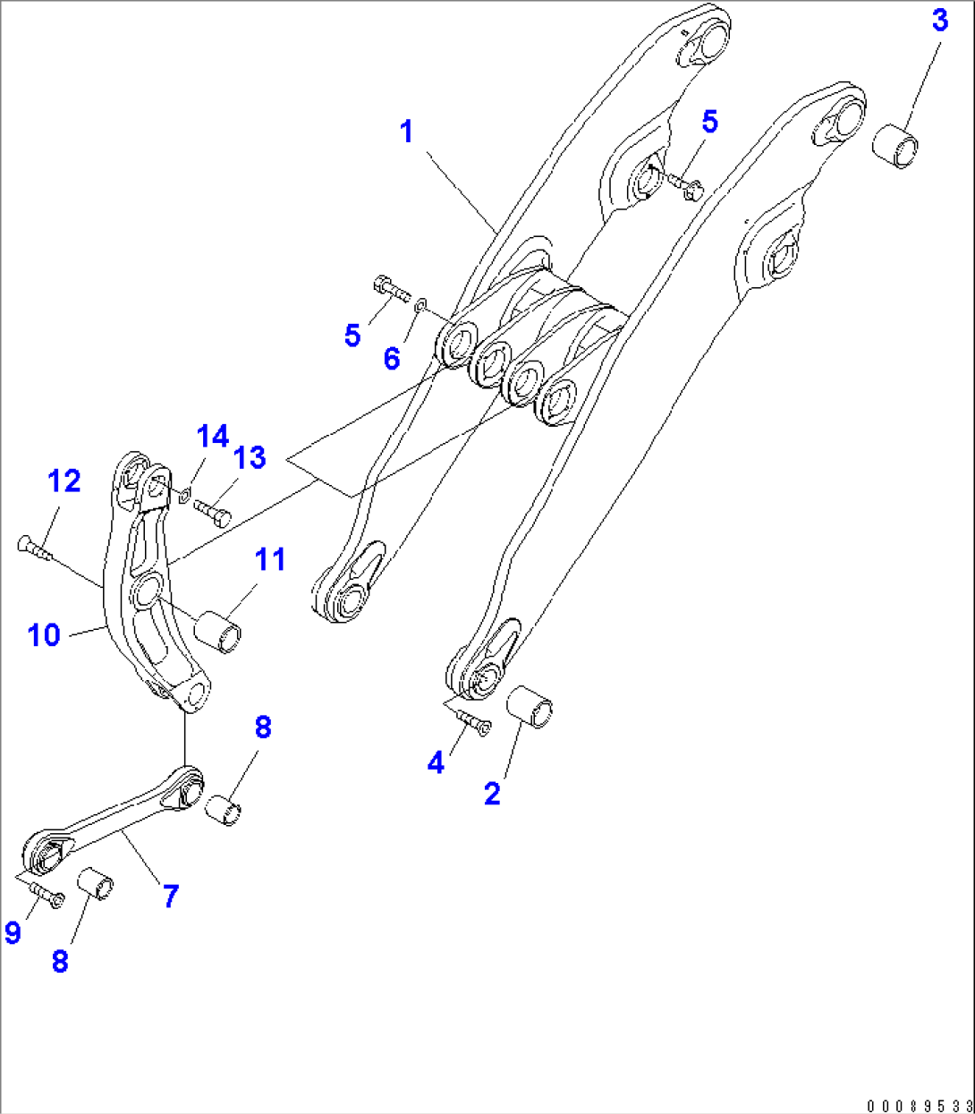 LIFT ARM AND BELLCRANK (LIFT ARM¤ BELL CRANK AND LINK) (HIGH LIFT ARM)(#50092-50105)