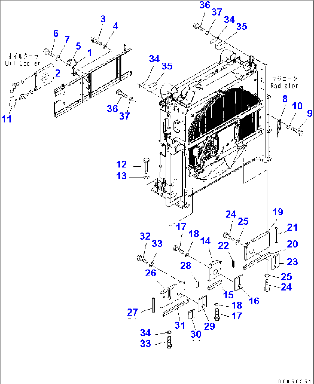 COOLING (SENSOR AND COVER) (WITH 75A ALTERNATOR)(#50037-)