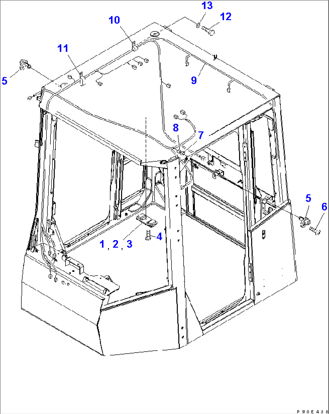 ROPS CAB (ROOM LAMP) (WITHOUT AIR CONDITIONER)