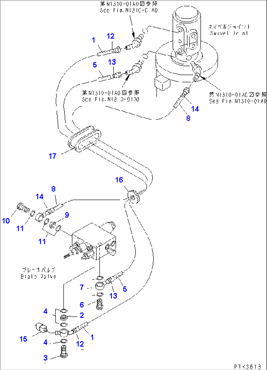 BRAKE LINE (VALVE TO SWIVEL JOINT)(#K30001-K31999)