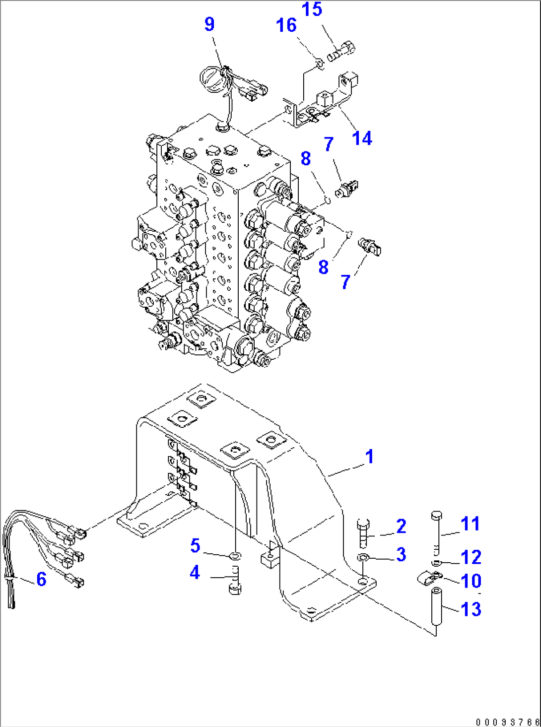 MAIN CONTROL VALVE (VALVE BRACKET AND SENSOR) (2/2)(#25061-)