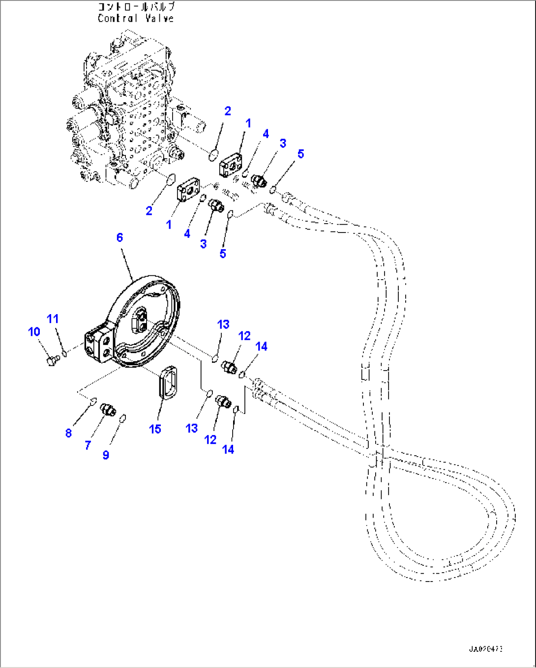 Dozer Blade Tilt Piping, Cover (#22083-)