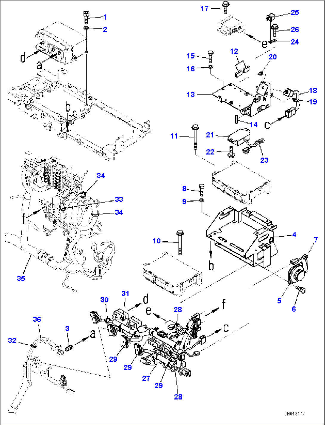 Cab, Rear Cover, Wiring Harness (#90156-)