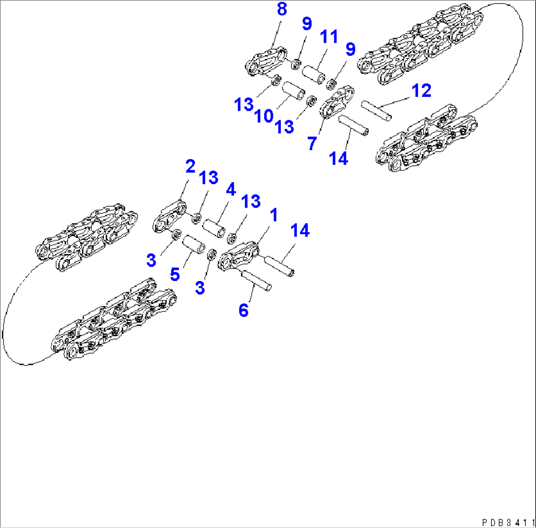 TRACK LINK (86SET) (SUPPLY ONLY) (D20PLL) (D21PL LONG TRACK SPEC)(#62715-)