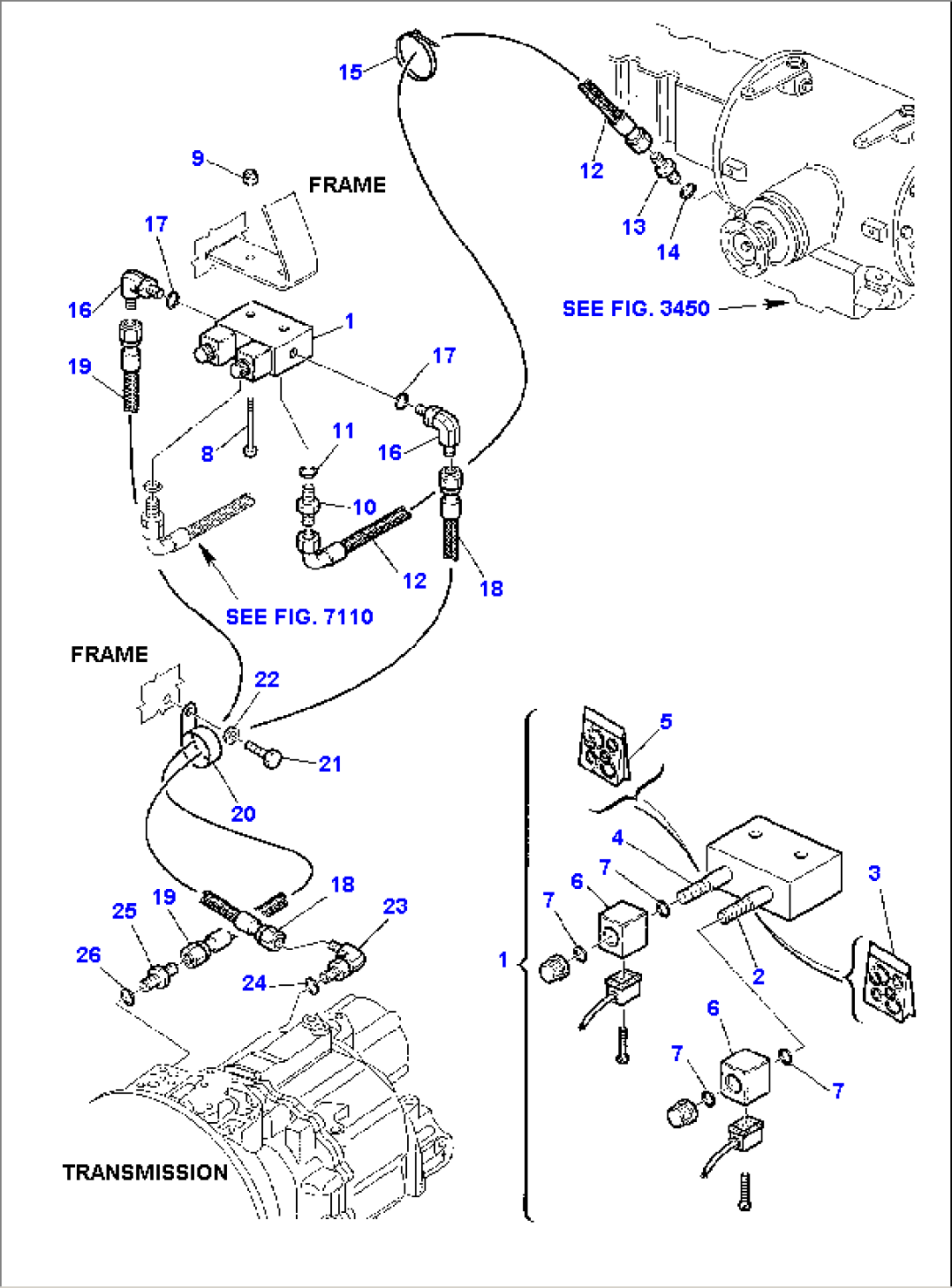 HYDRAULIC PIPING (REAR AXLE LOCKING CONTROL)