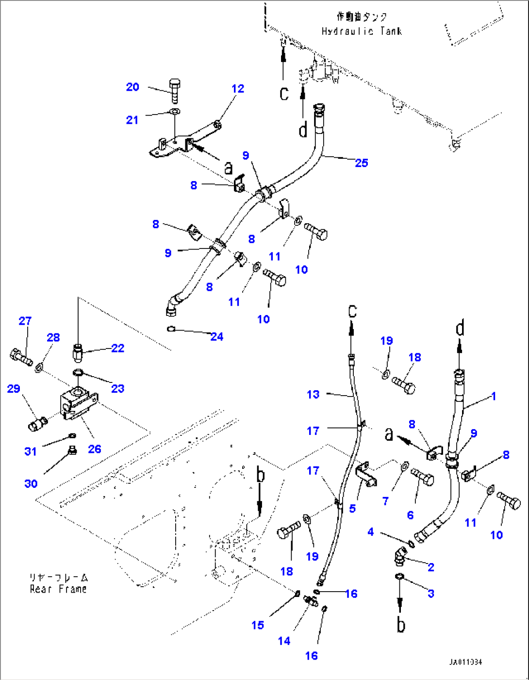 Steering Demand Valve, Priority Valve Piping (1/2) (#80001-81076)