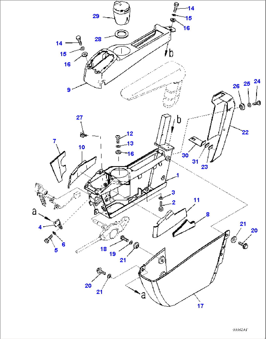 Cab, Floor, Console, L.H. (#1001-)