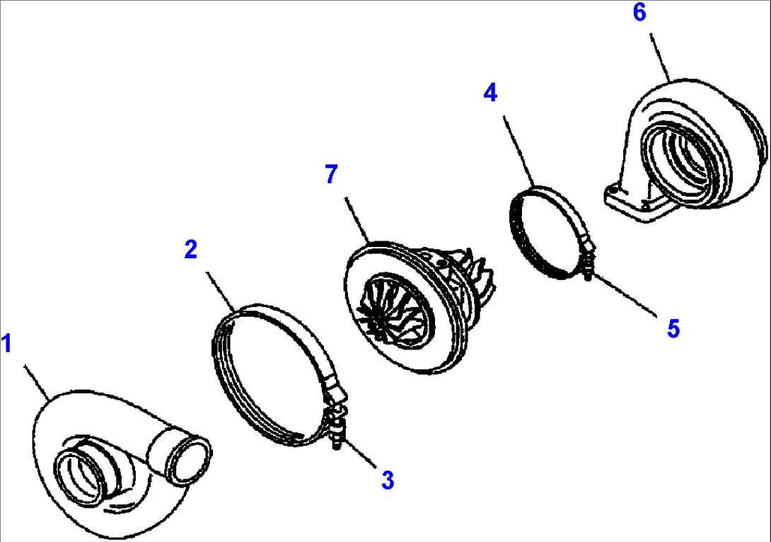 FIG. A1530-B3D7 TURBOCHARGER - INNER PARTS