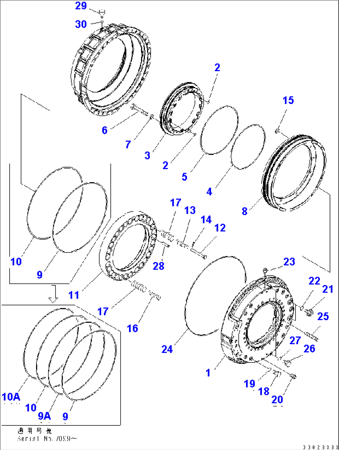 REAR AXLE (REAR WHEEL BRAKE) (R.H.) (1/3)(#7001-.)