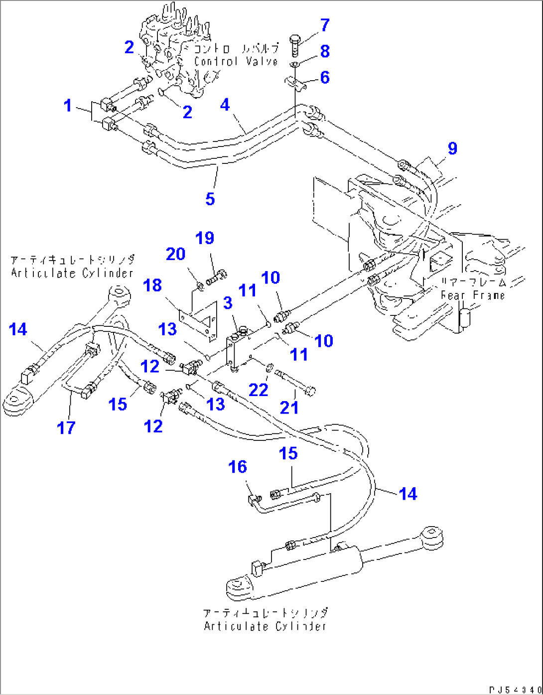 HYDRAULIC PIPING (ARTICULATE CYLINDER LINE)(#10084-11034)