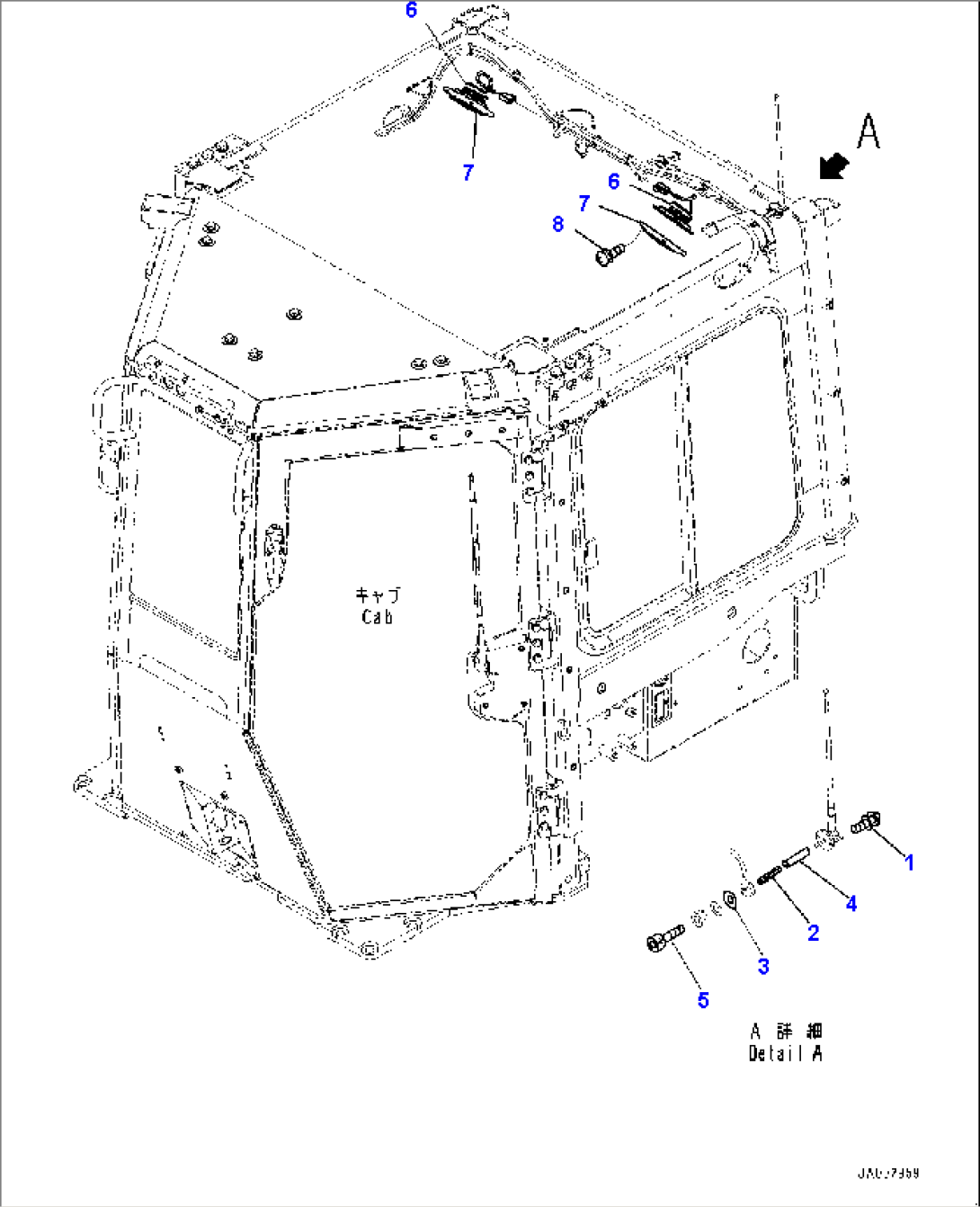 ROPS Cab, Rubber Antenna Mounting (#80001-)