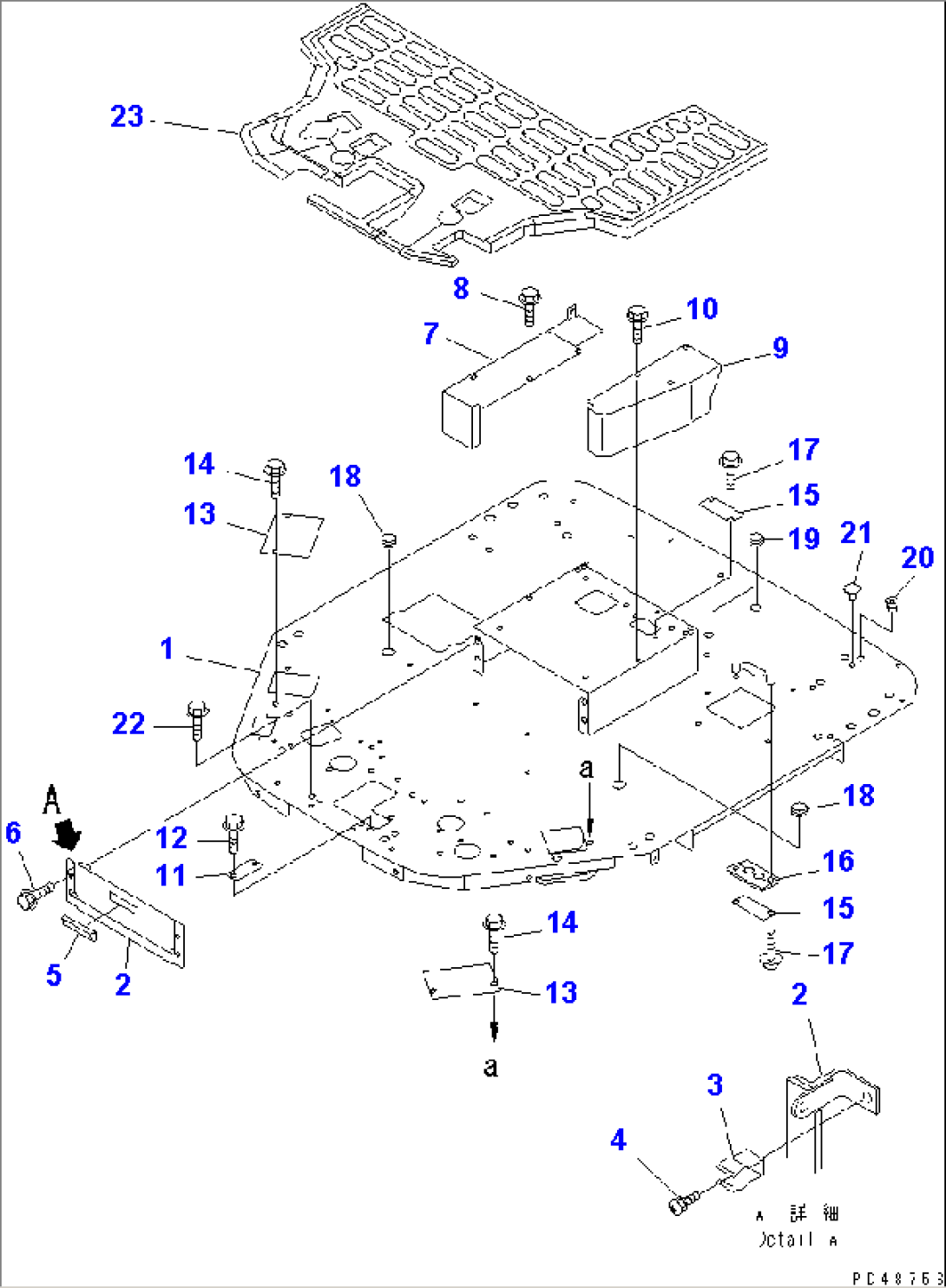 FLOOR FRAME (WITH CAB) (WITHOUT AIR CONDITIONER)(#60001-)