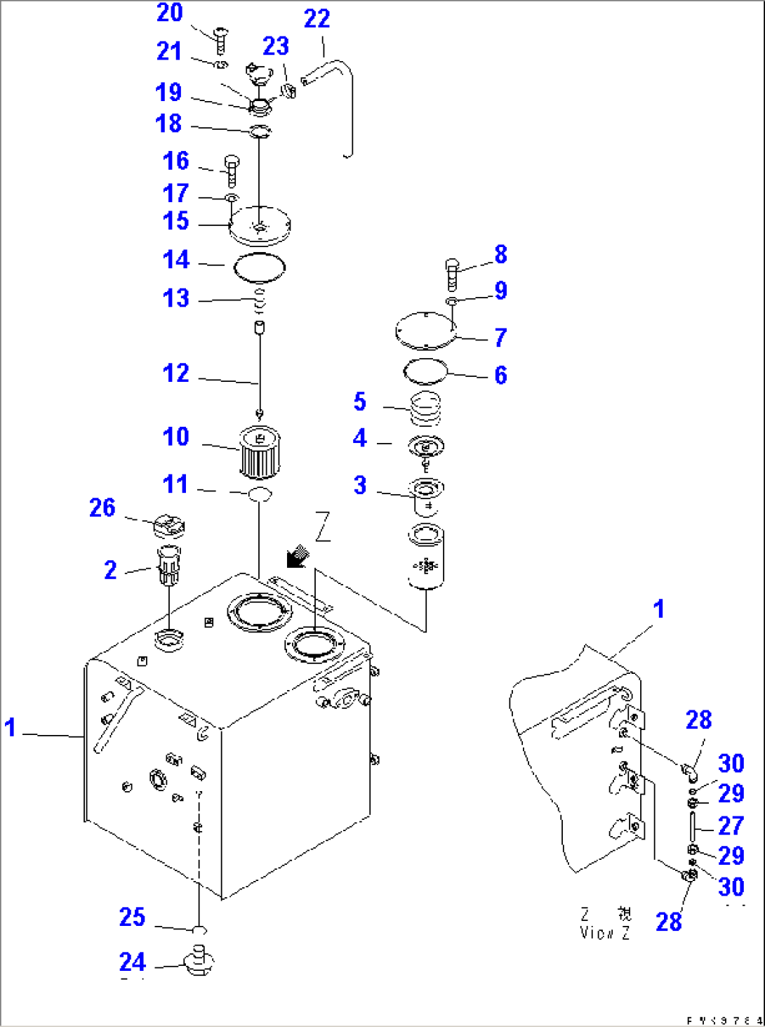 DUAL TANK (FUEL AND HYDRAULIC OIL) (ITALIAN SPEC.)(#K32001-K34000)