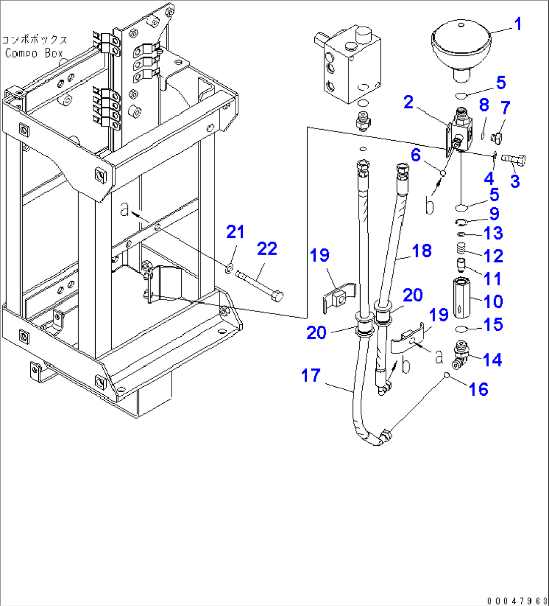 BRAKE COMPO BOX (CHARGE VALVE) (RELATED PARTS 2/2)(#55001-)