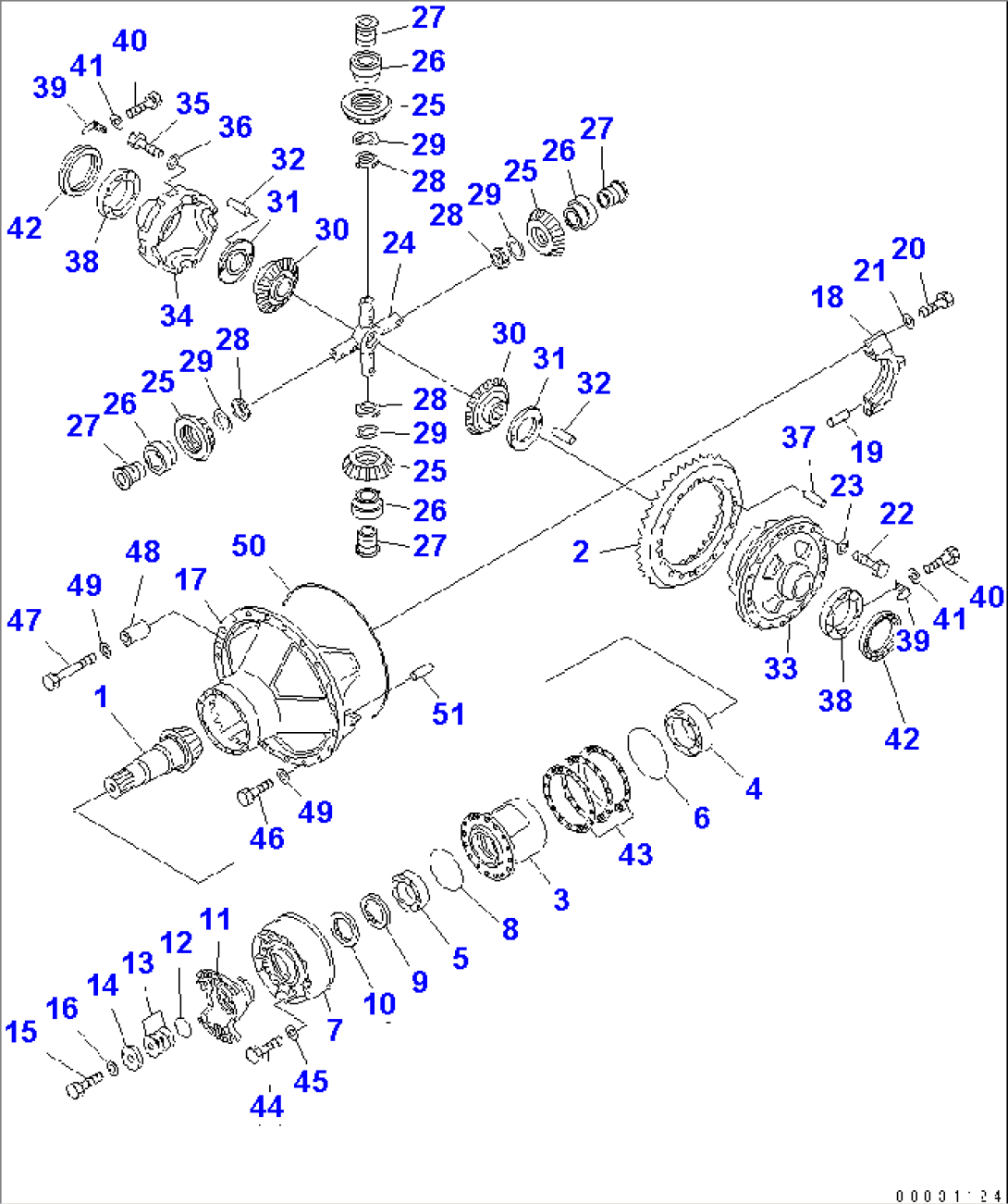REAR AXLE (REAR DIFFERENTIAL)(#52006-)