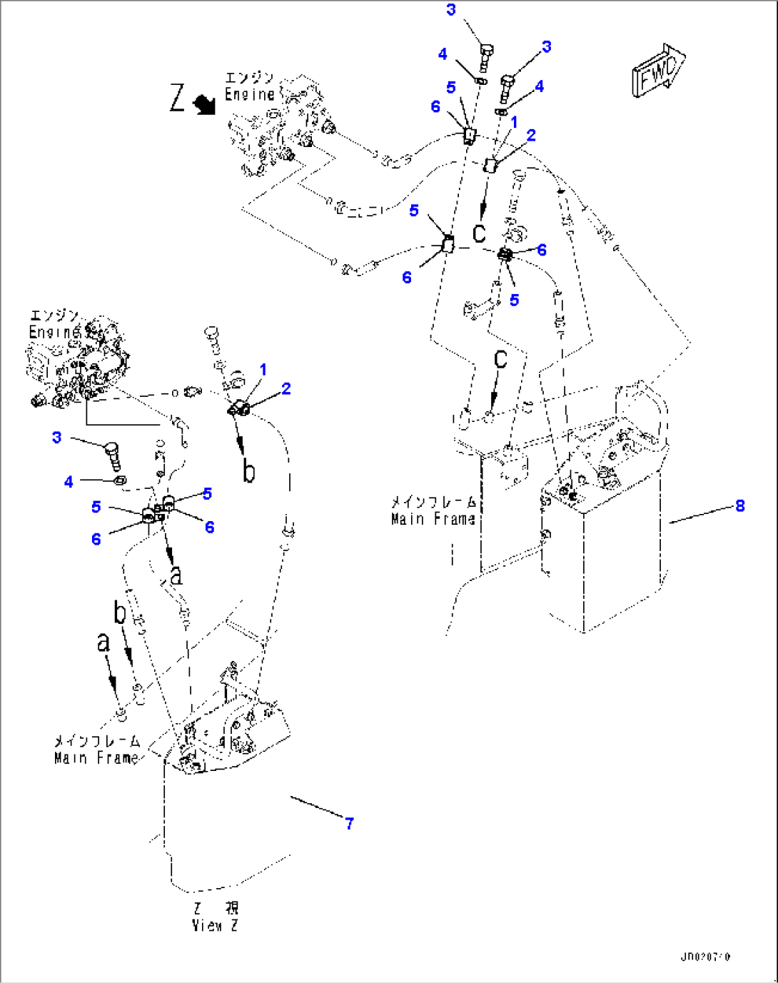 Fuel Piping, Filter to Engine (#8173-)
