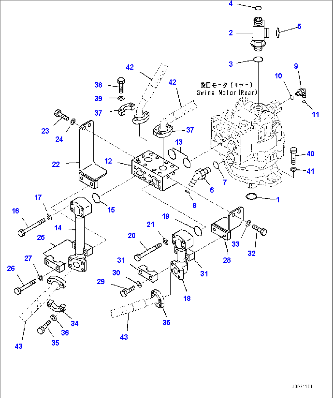 Swing Motor, Related Parts, Rear (#70001-)
