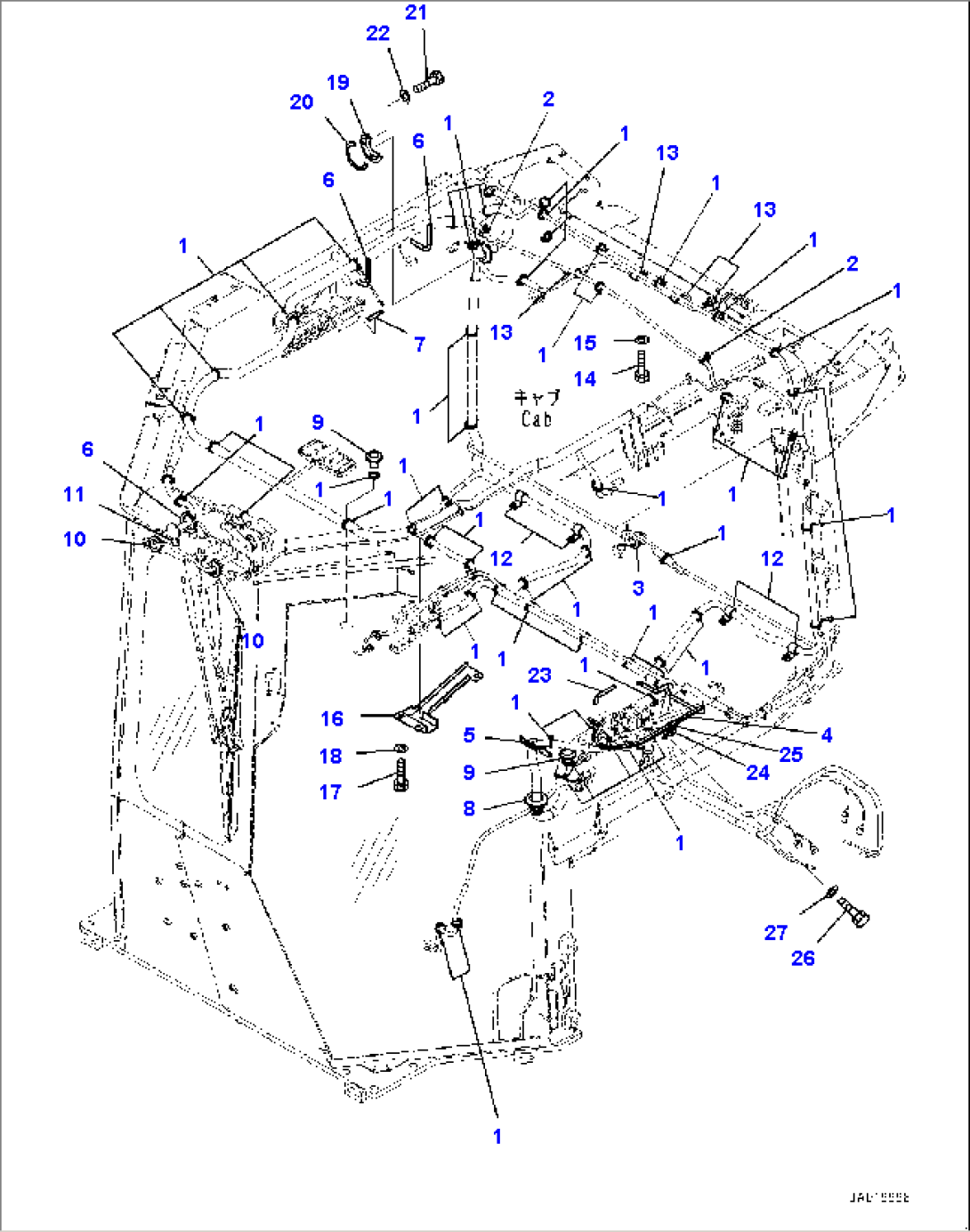 Cab, Cab Wiring Harness Mounting (#40001-)