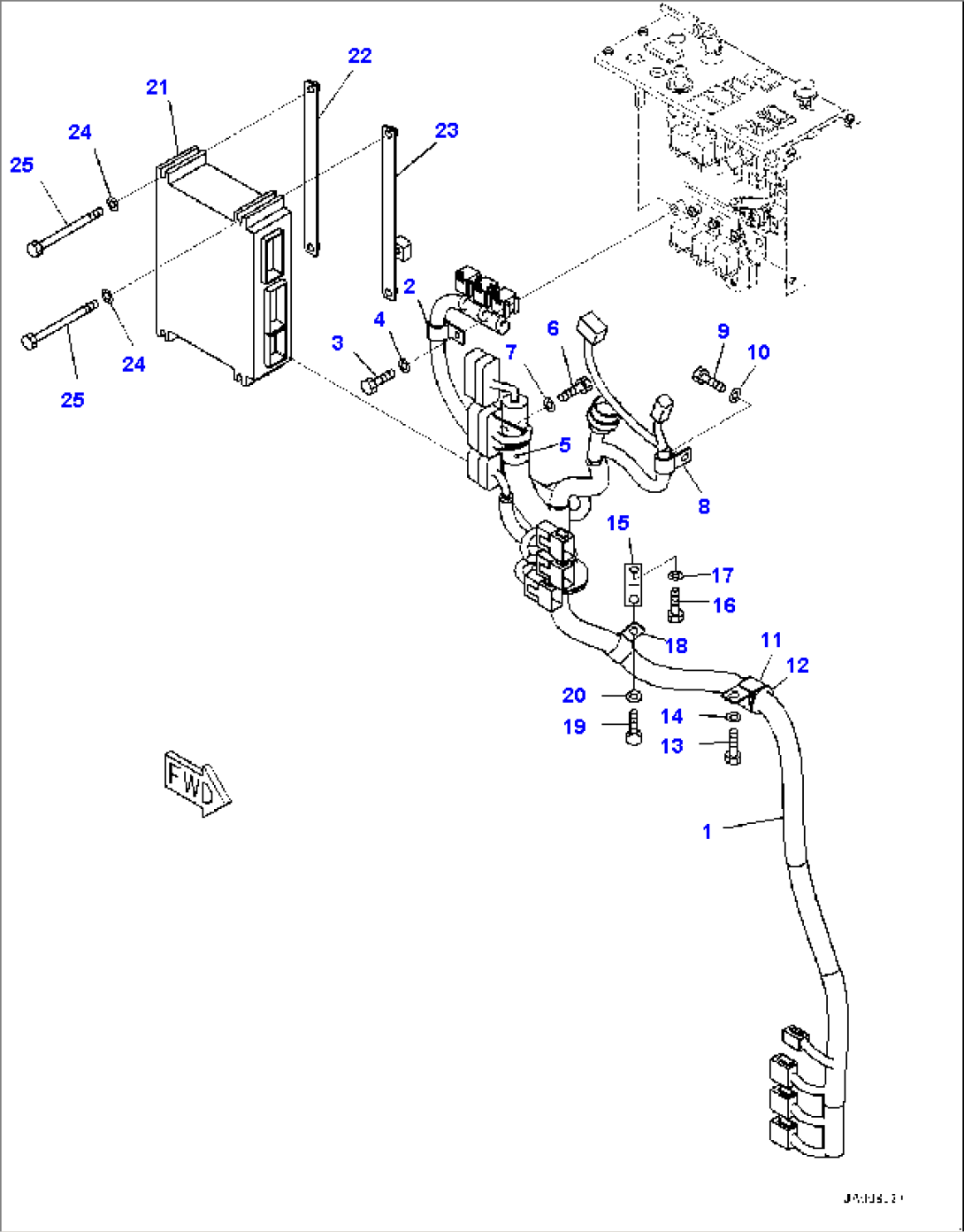 Floor Frame, Transmission Wiring Harness and Transmission Controller (#10001-)
