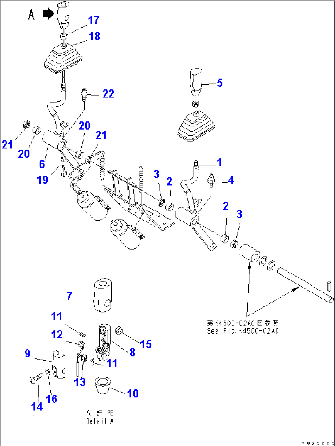 LOADER CONTROL (WORK EQUIPMENT CONTROL LEVER¤ 1/2)(#50001-52000)