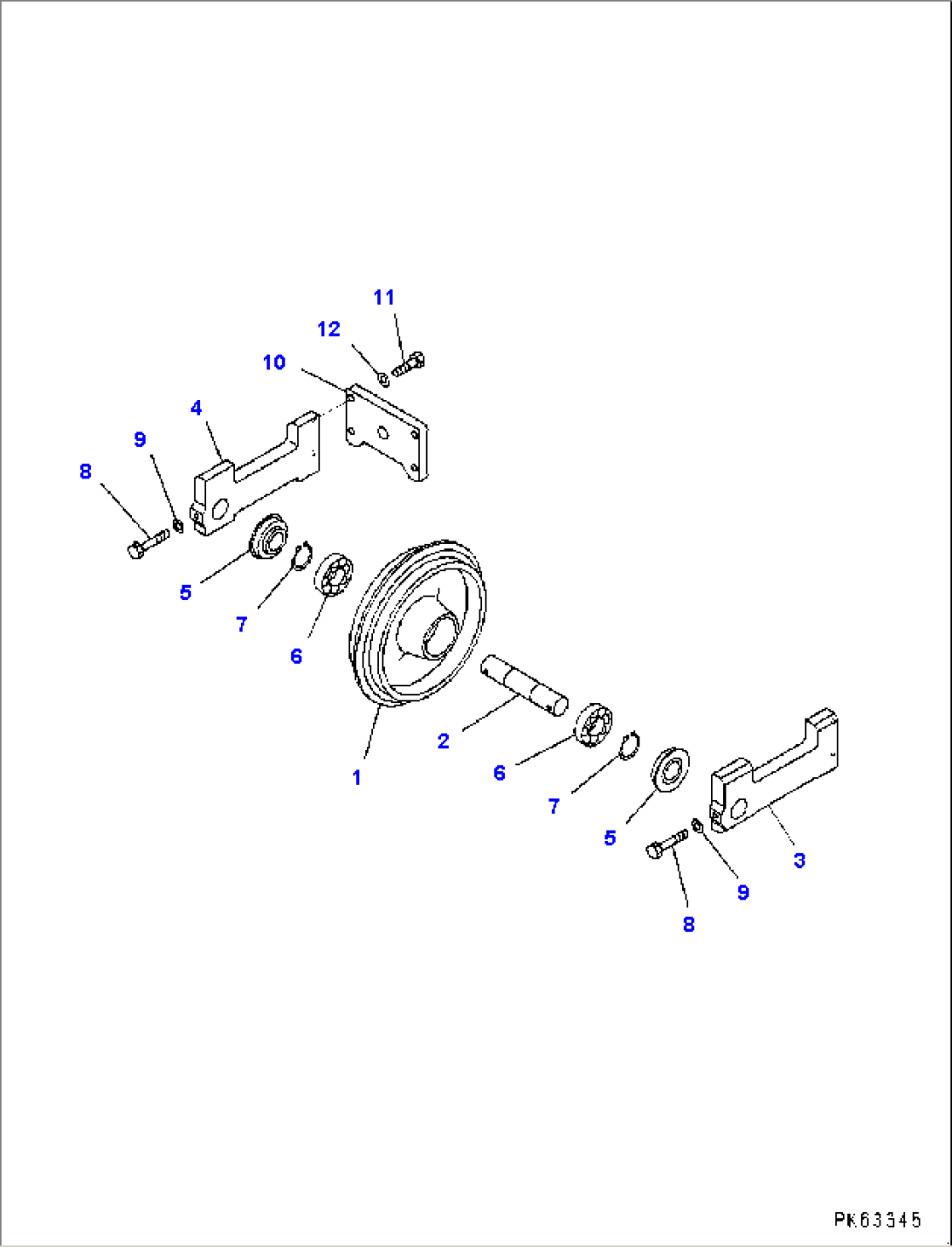 Track Frame, Front Idler (#20366-)