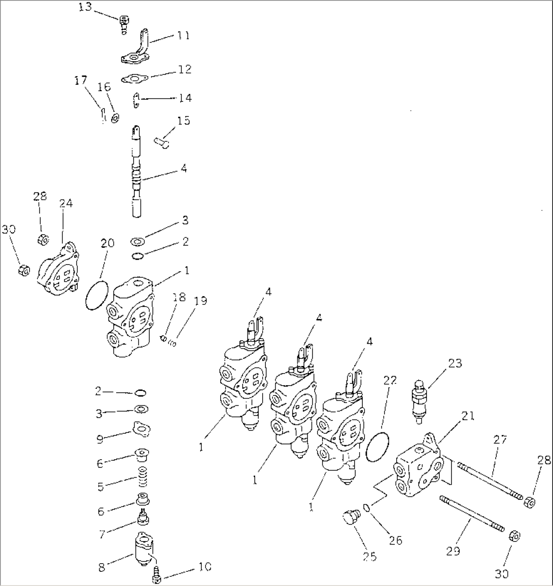 HYDRAULIC CONTROL VALVE¤ R.H. (4-SPOOL) (FOR SCARIFIER)