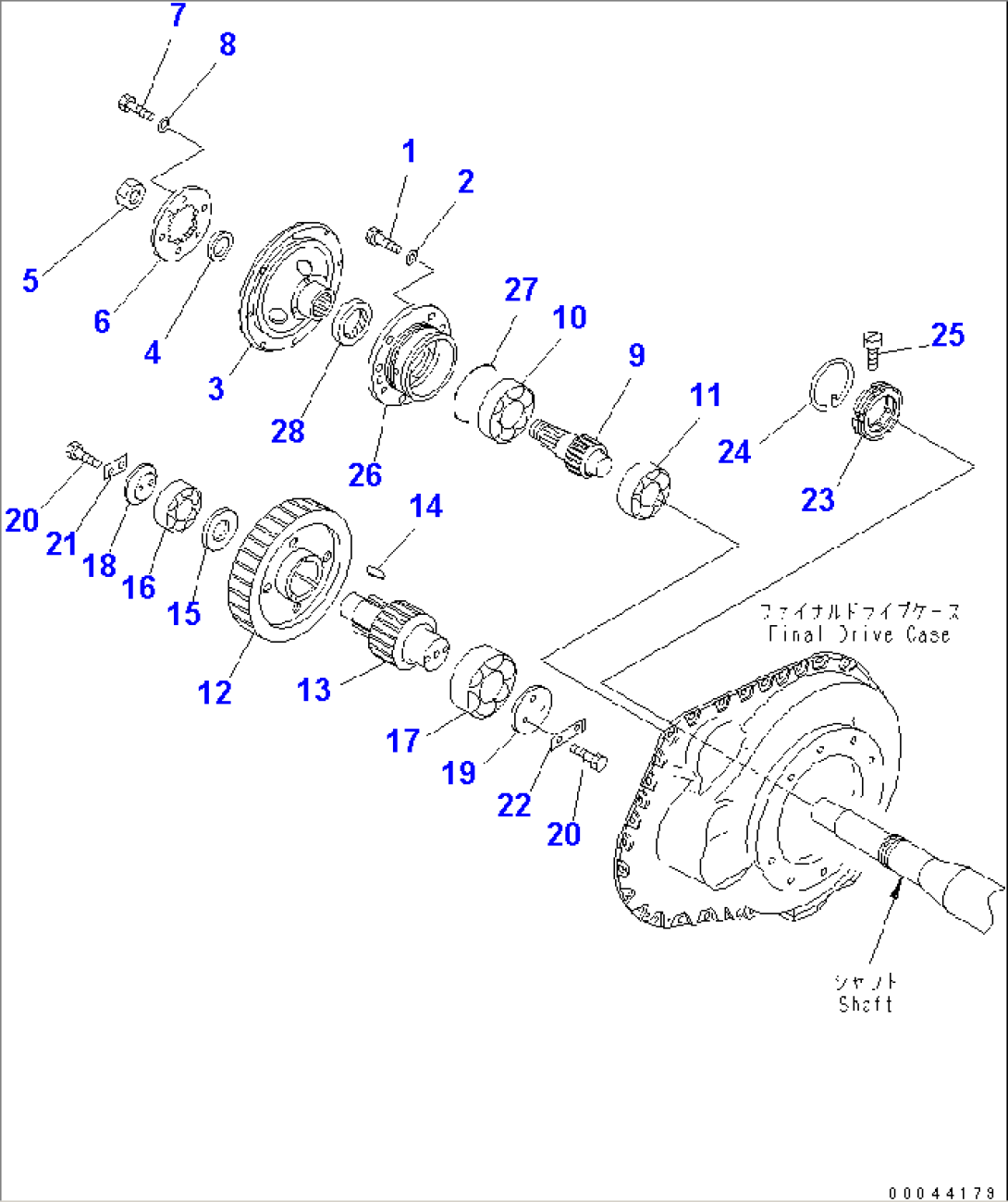 FINAL DRIVE CASE AND GEAR(#37823-)