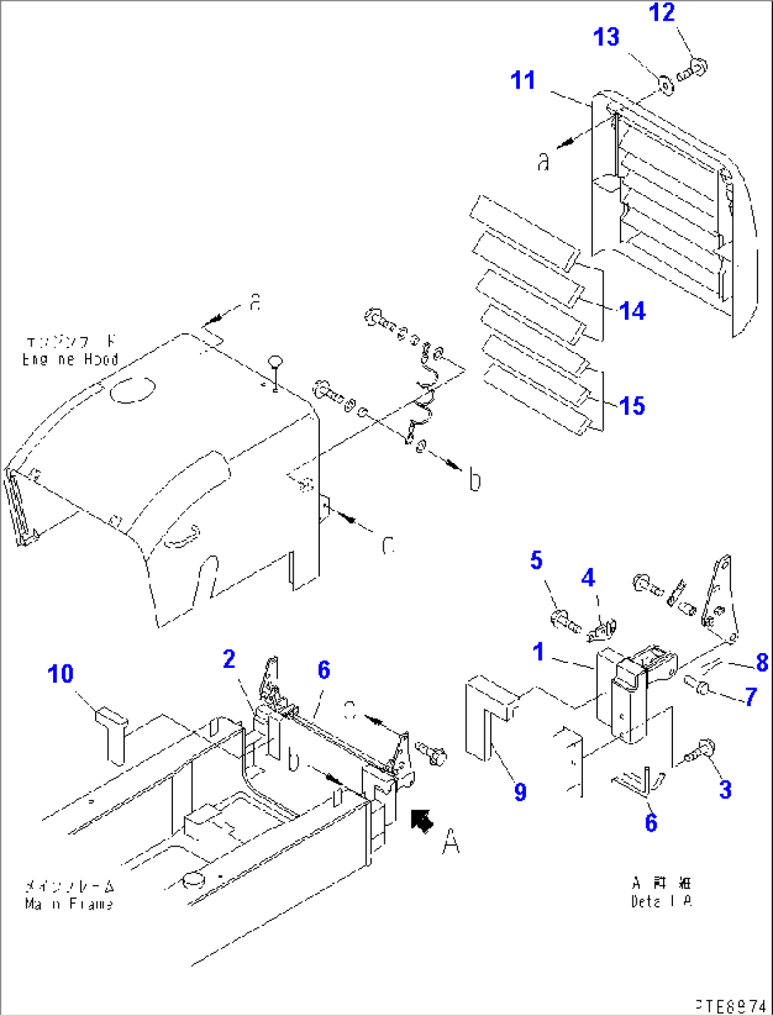 RADIATOR GUARD AND HOOD (REAR HOOD MOUNTING AND SHEET)(#15346-)