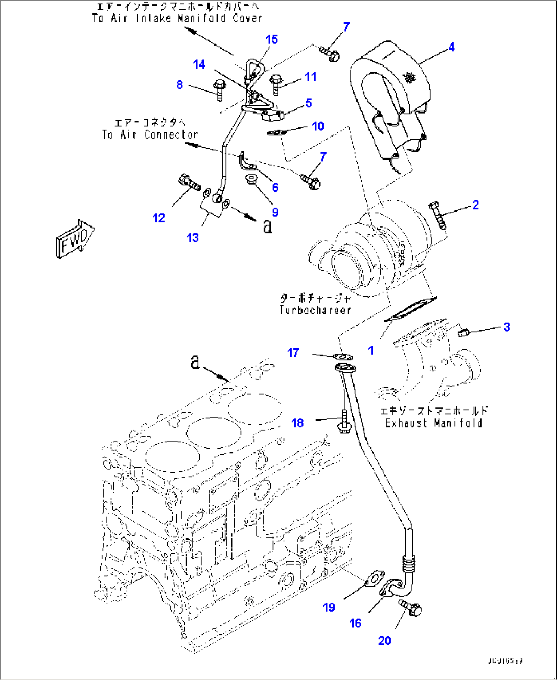Turbocharger, Mounting and Lubrication (#324065-)
